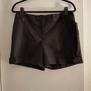 White House Black Market Women's Black Bermuda Cuffed Shorts